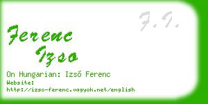 ferenc izso business card